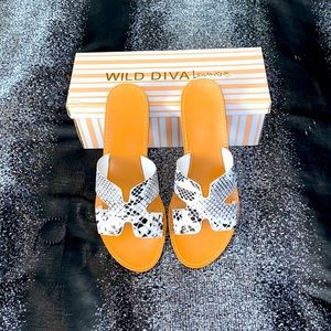 Snakeskin Print Sandals